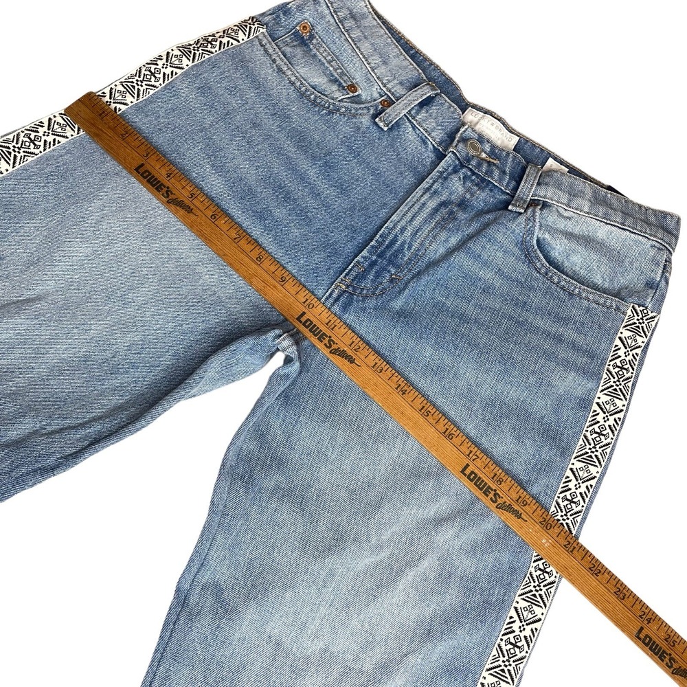 Lucky Brand Relaxed Taper Ankle Jeans Womens 6/28 Raw Hem Side Stripe Distressed - Picture 13 of 13